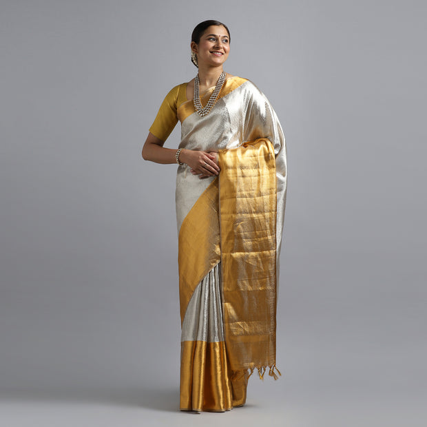 Silver And Gold Kanchivaram Saree