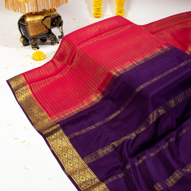 Purple Mysore Silk Saree 