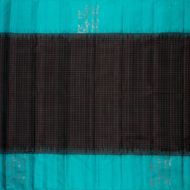 Kuberan Black And Blue Soft Silk Saree