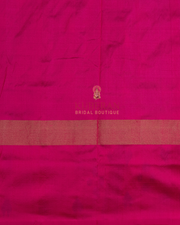 Kuberan Pochampally Grey With Pink Border Silk Sarees