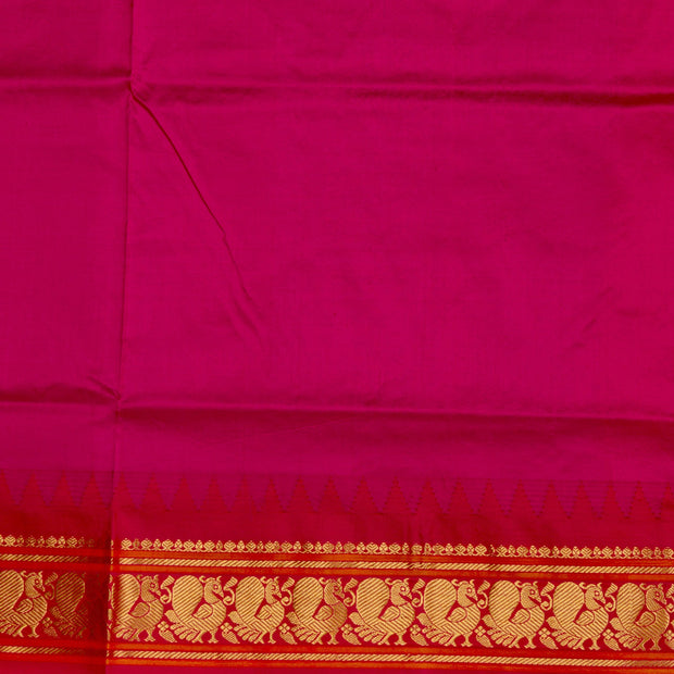 Kuberan Mustard Pink Paithani Silk Saree