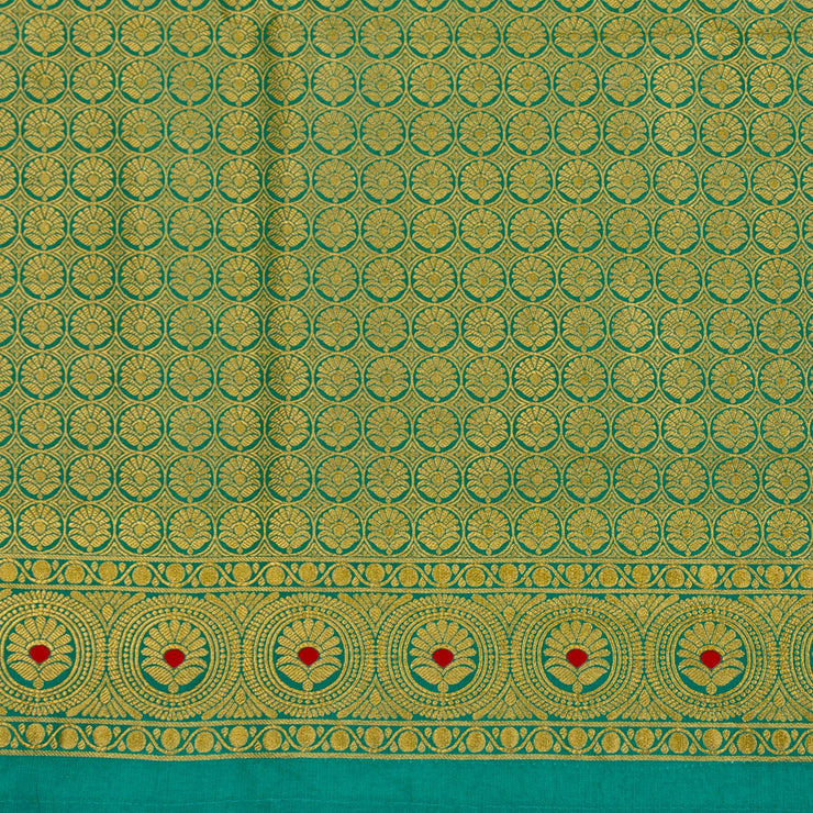 Kuberan Pink Green Tissue Paithani Semi Silk Saree