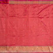 Kuberan Peach With Pink Border Banarasi Silk Saree