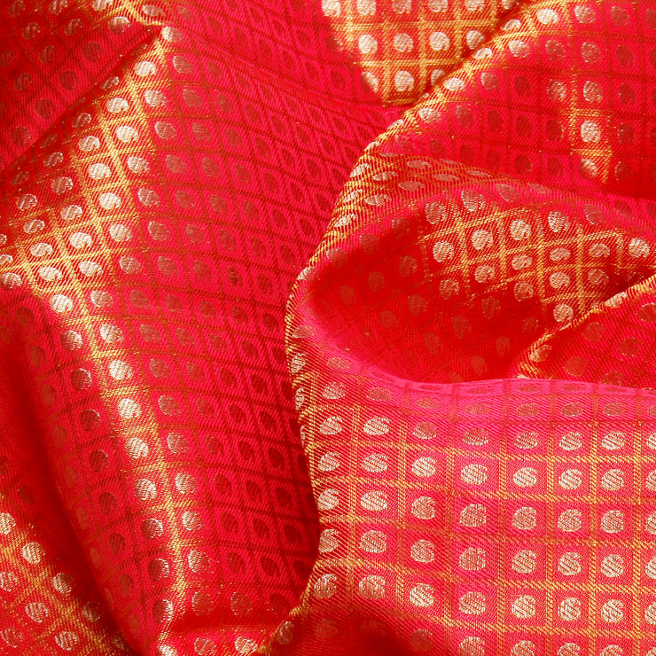 Kuberan Orange Pink Kanchivaram Silk Saree