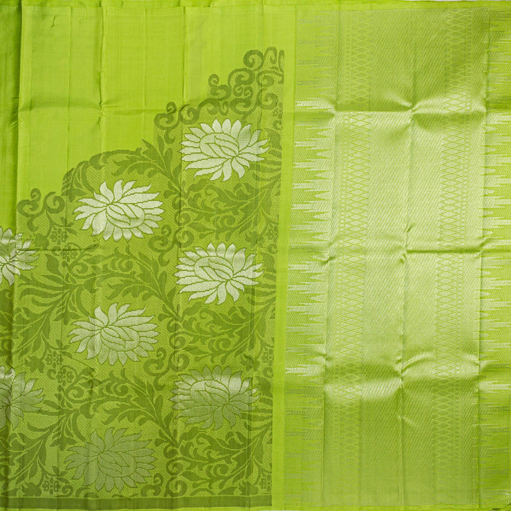 Kuberan Parrot Green Kanchivaram Silk Saree