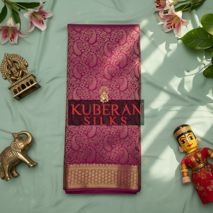 Kuberan Magenta Mysore Silk Saree