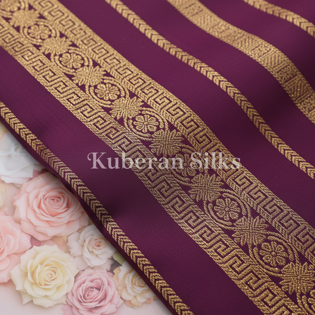 Kuberan Purple Kanchipuram Silk Saree