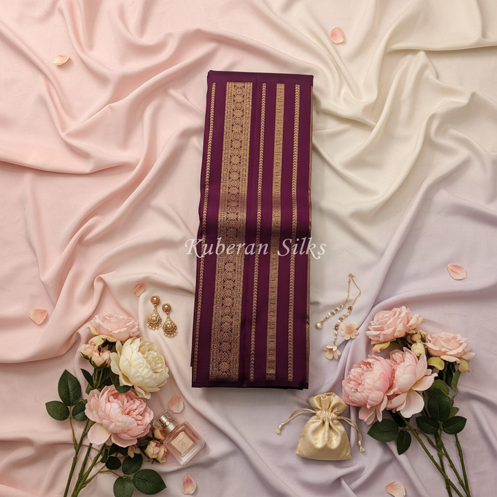 Kuberan Purple Kanchipuram Silk Saree