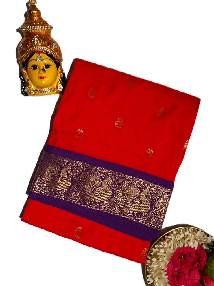 KUBERAN RED 9 YARD SAREE