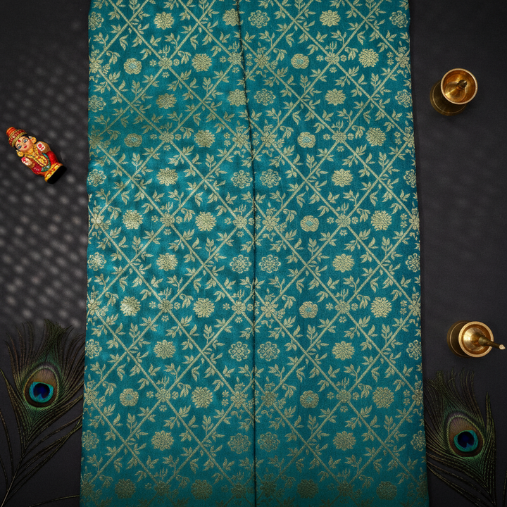 Kanchipuram Turquoise Kanchipuram Silk Saree