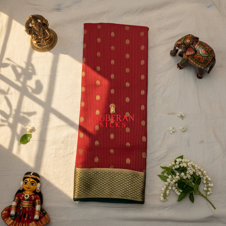 Kuberan Red Mysore Silk Saree