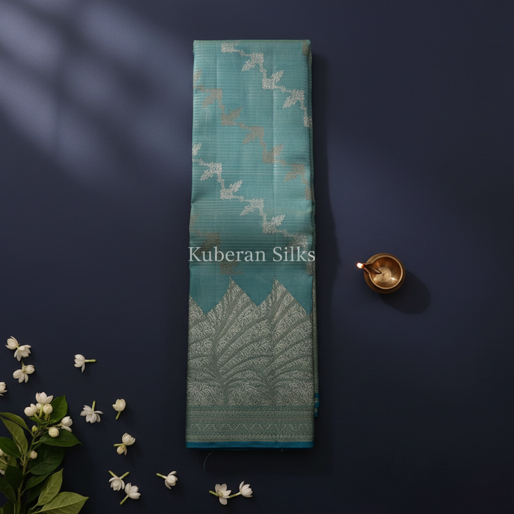 Kuberan Teal Kanchipuram Silk Saree