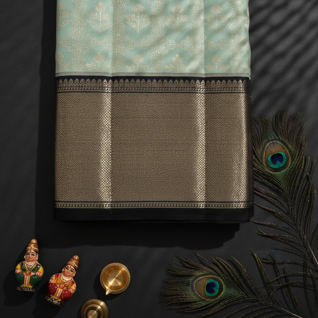 Kuberan Sea Green Kanchipuram Silk Saree