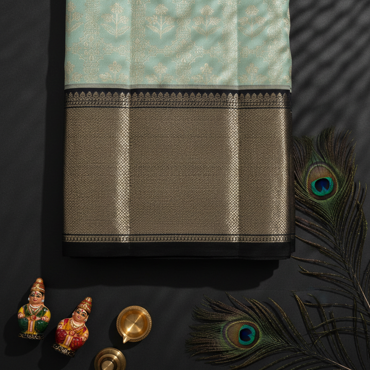 Kuberan Sea Green Kanchipuram Silk Saree