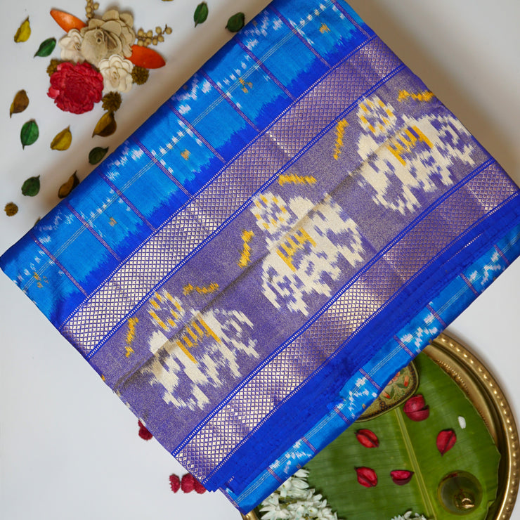 KUBERAN POCHAMPALLY BLUE SAREE