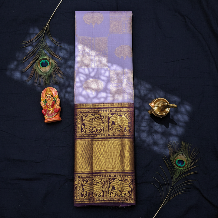 Kuberan Lavender Kanchipuram Silk Saree