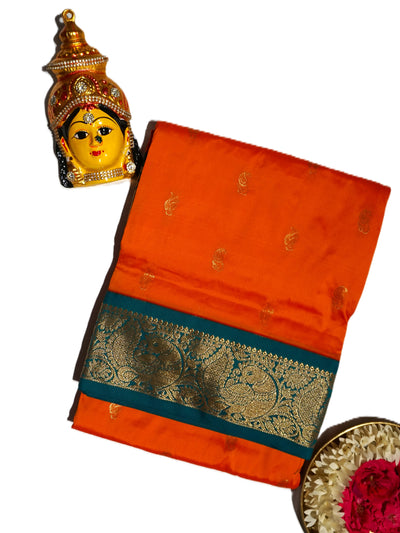 KUBERAN ORANGE 9 YARD SAREE