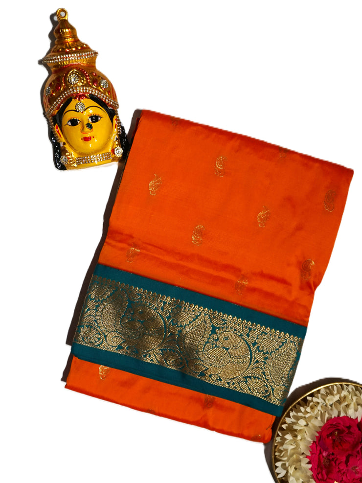 KUBERAN ORANGE 9 YARD SAREE