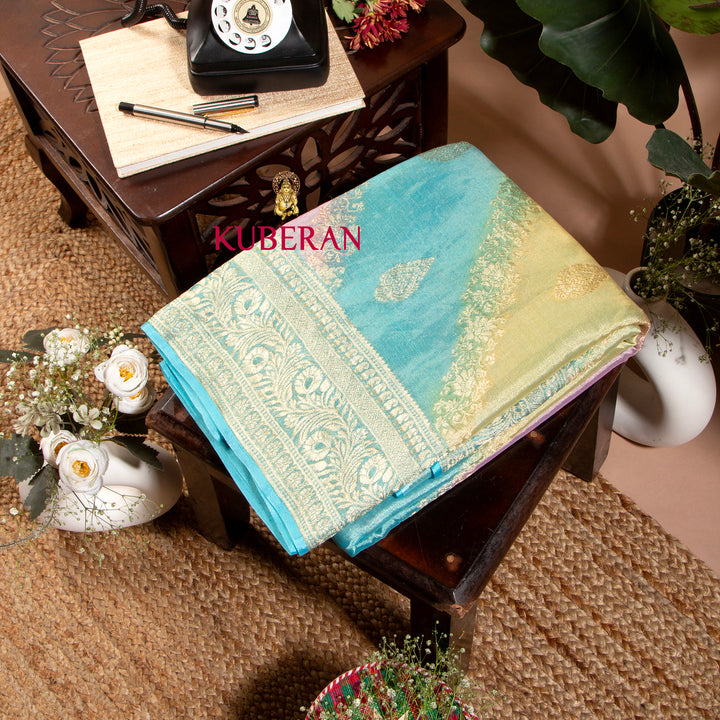 Kuberan Moonstone Blue Mysore Silk Saree