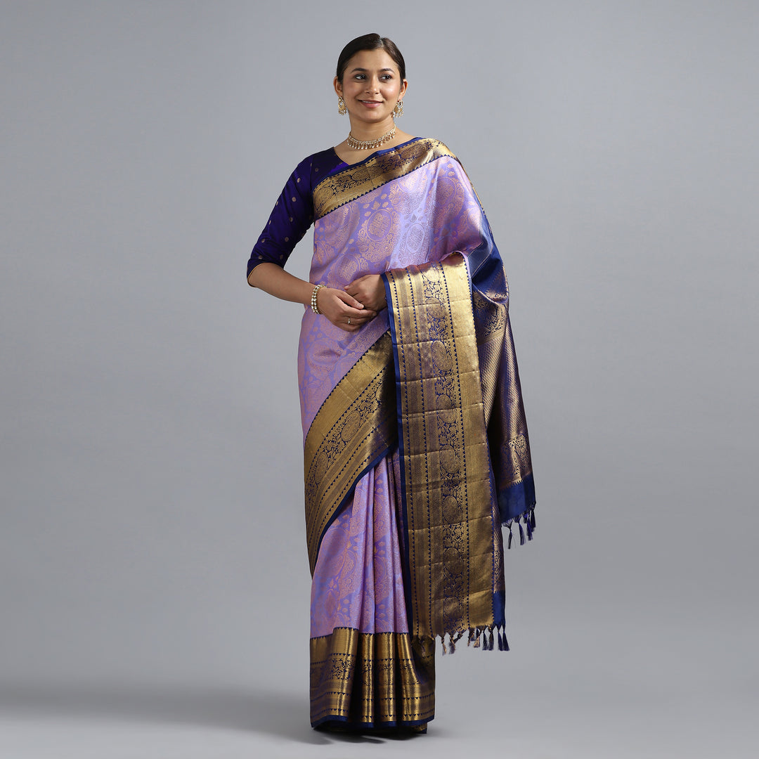 Navy Blue Kanchivaram Silk Saree