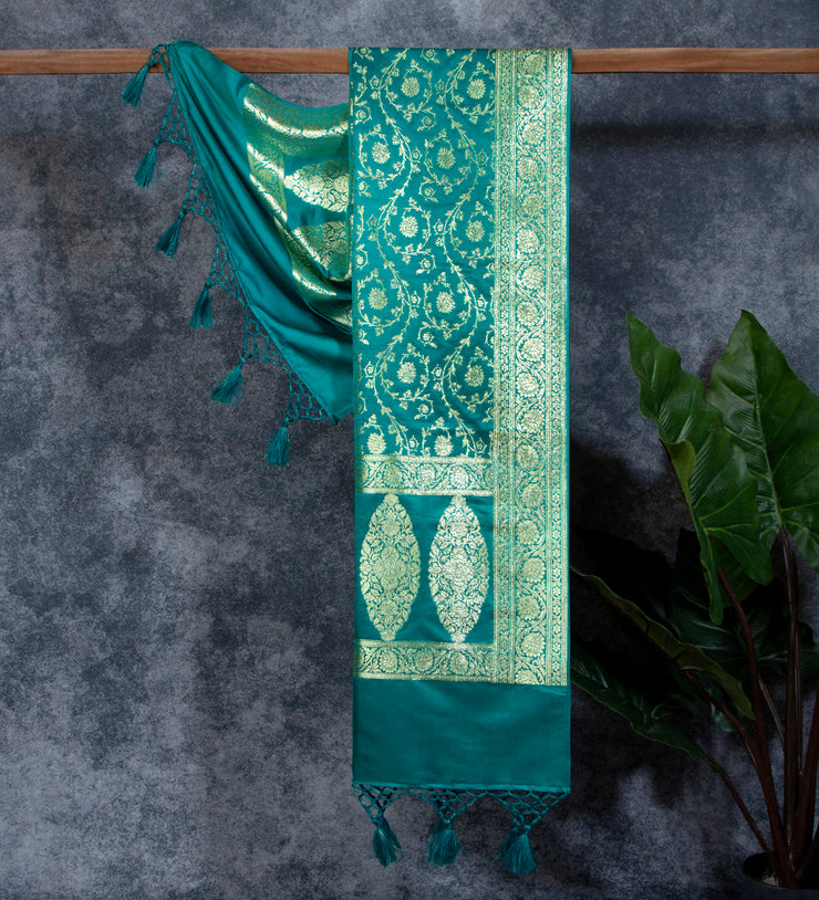 Kuberan Teal Blue Ponnadai Shawl