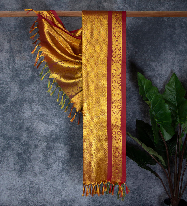 Kuberan Deep Yellow Ponnadai Shawl