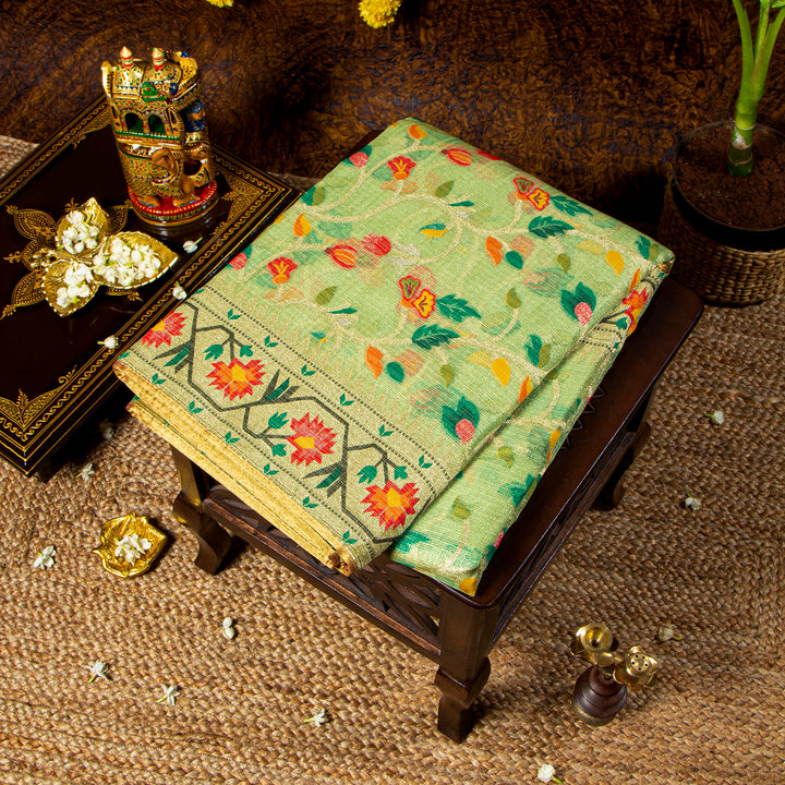 Kuberan Green Kora Saree