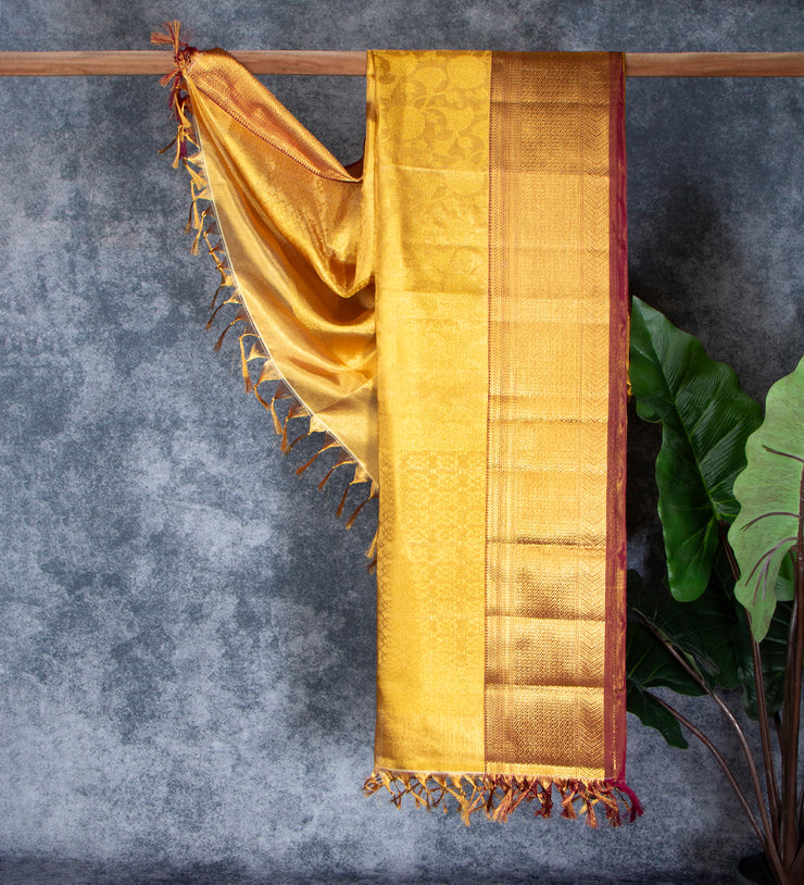 Kuberan Deep Yellow Ponnadai Shawl