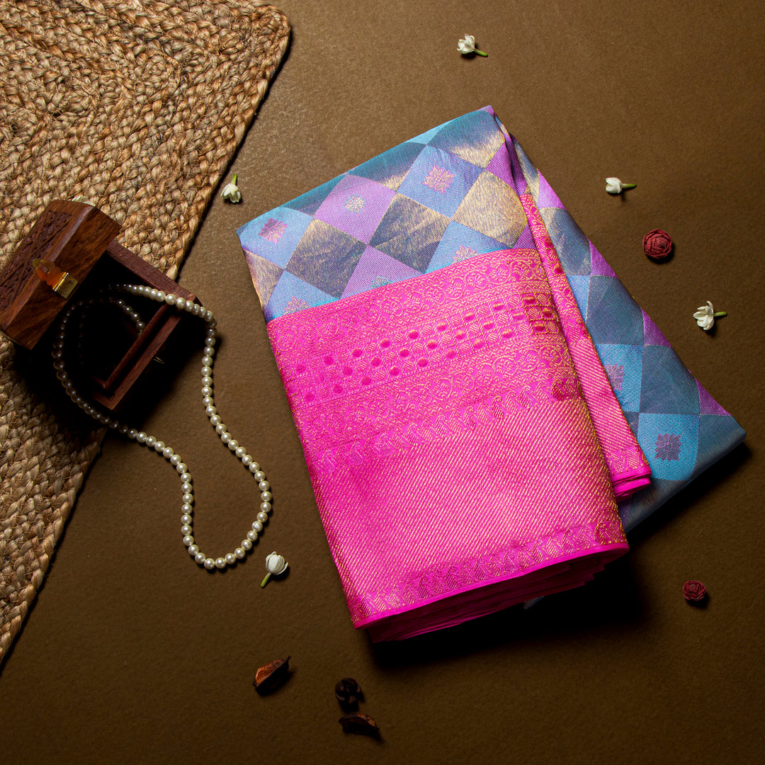 Kuberan Turquoise Blue Saree 