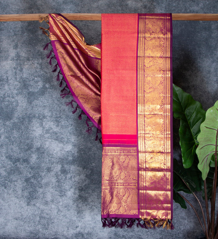 Kuberan Red Ponnadai Shawl