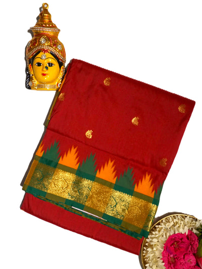 KUBERAN RED 9 YARD SAREE