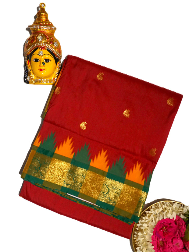 KUBERAN RED 9 YARD SAREE