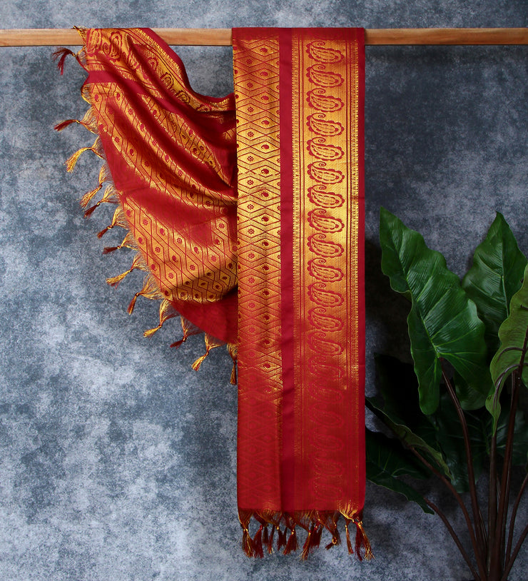 Kuberan Dark Red Ponnadai Shawl