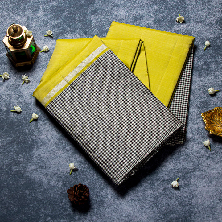 Olive Yellow Kanchivaram Saree