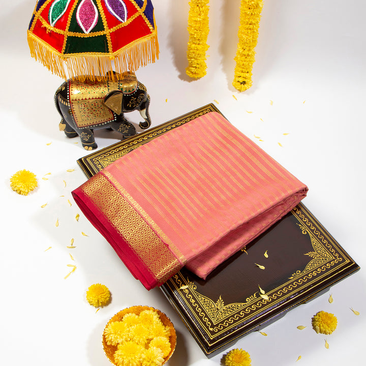 Rose Red Mysore Silk Saree