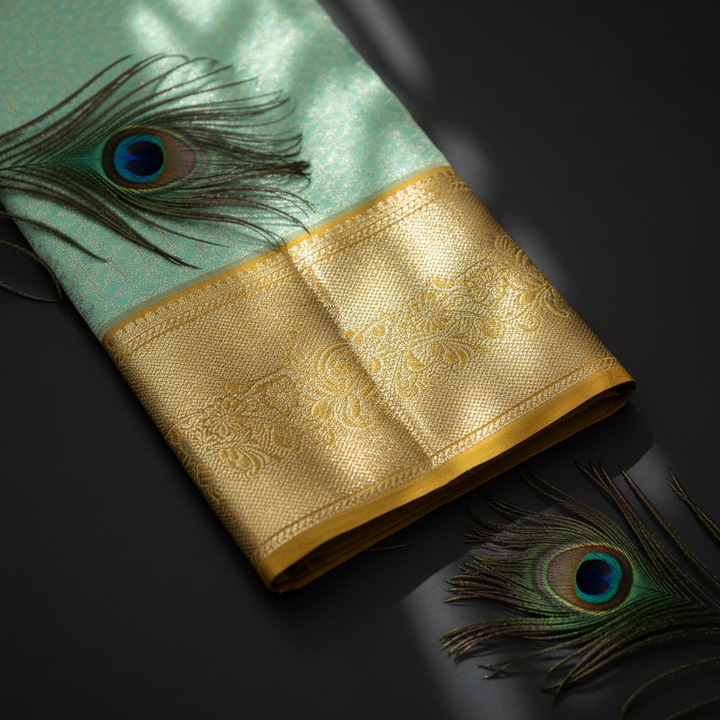 Kuberan Sea Green Kanchipuram Silk Saree