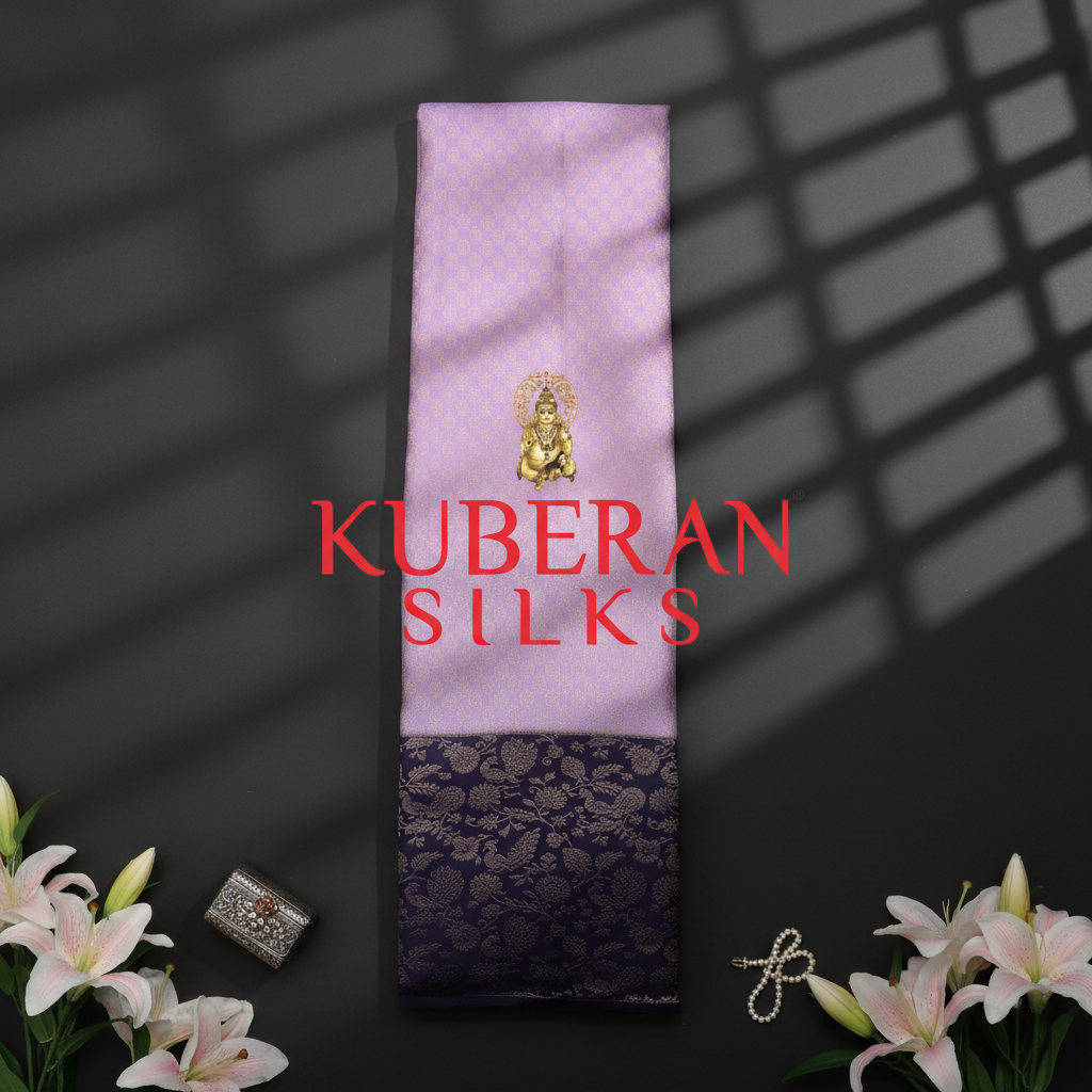 Kuberan Lavender and Purple Kanchipuram Silk Saree