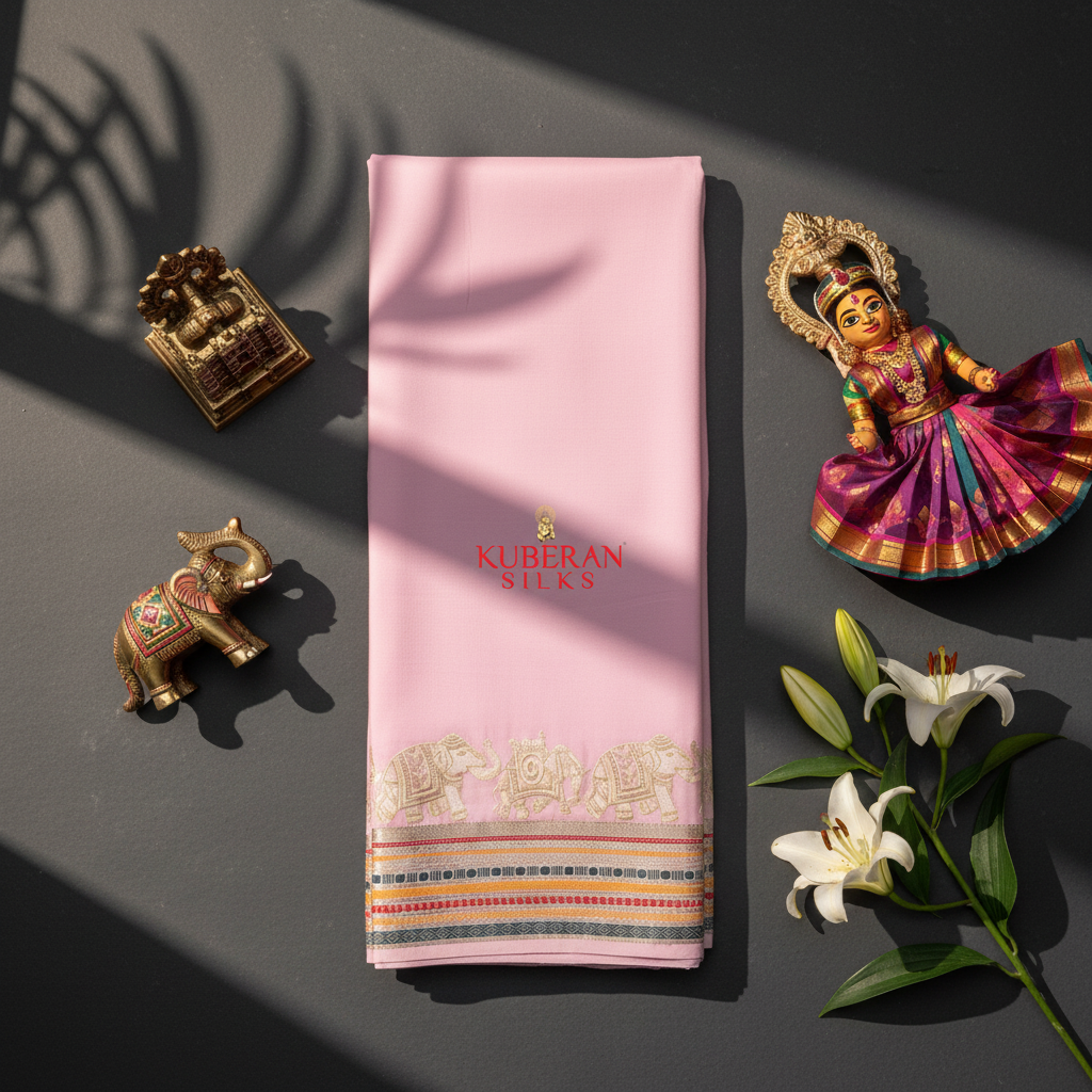 Kuberan Pink Mysore Silk Saree