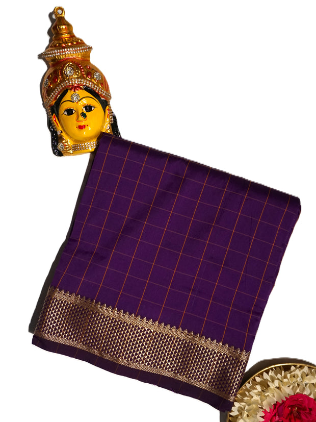 KUBERAN PURPLE 9 YARD SAREE