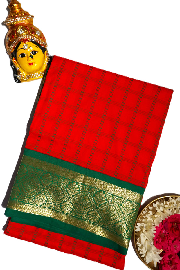 KUBERAN RED 9 YARD SAREE