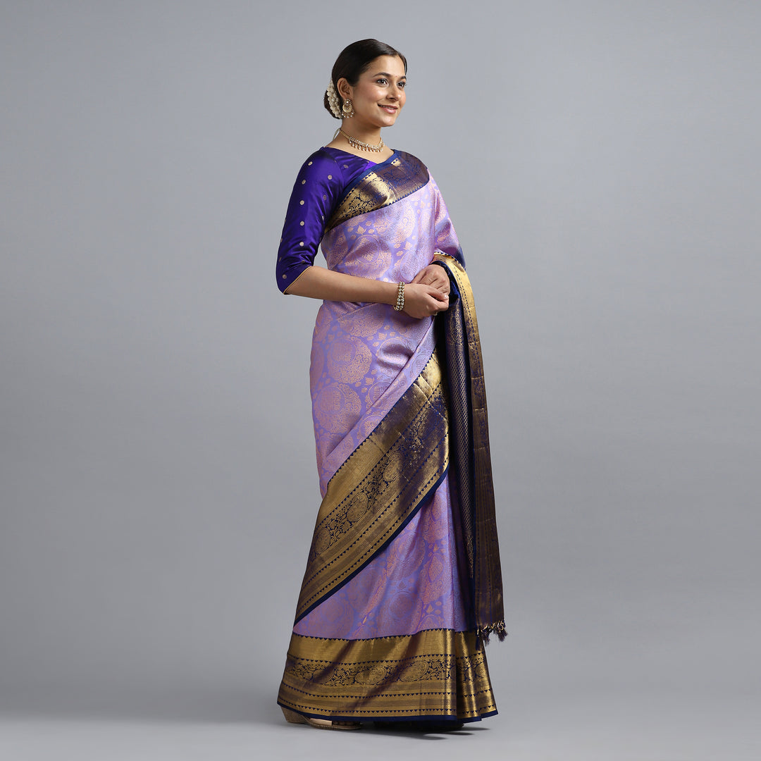 Navy Blue Kanchivaram Silk Saree