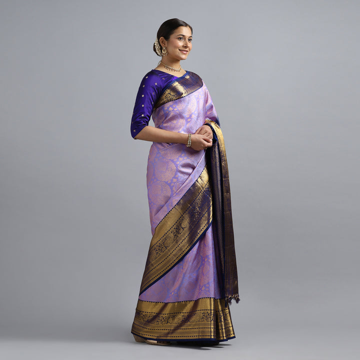 Navy Blue Kanchivaram Silk Saree