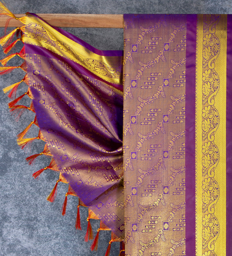 Kuberan Dark Purple Ponnadai Shawl