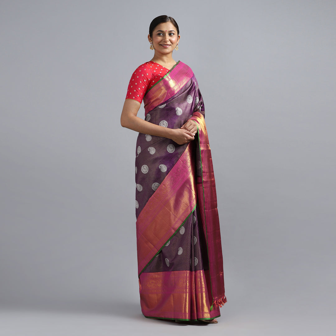 Rani Pink Kanchivaram Saree