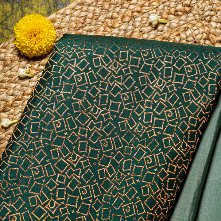 Greyish Green Kanchivaram Saree