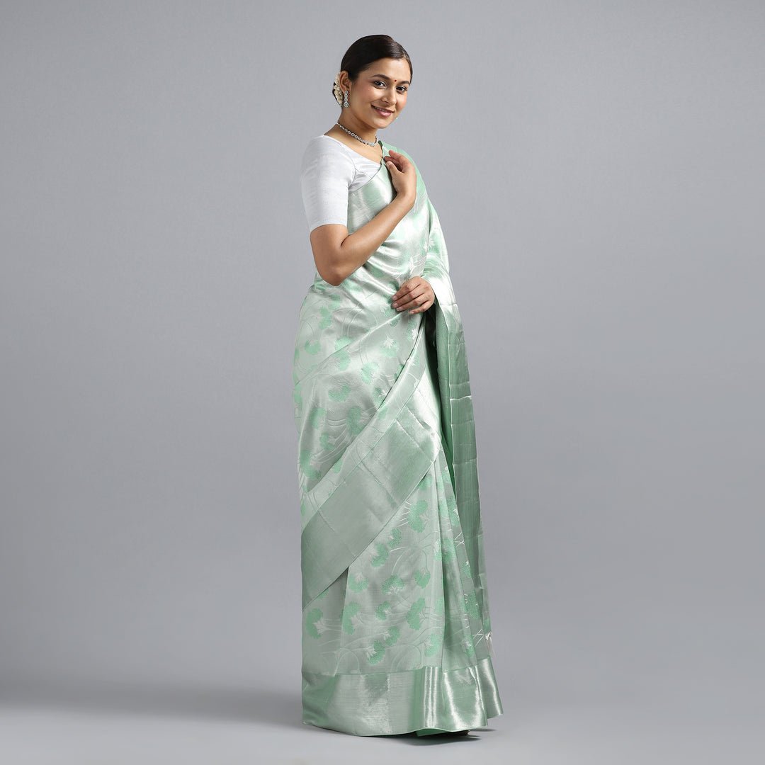 Kuberan Pista Green Kanchivaram Saree