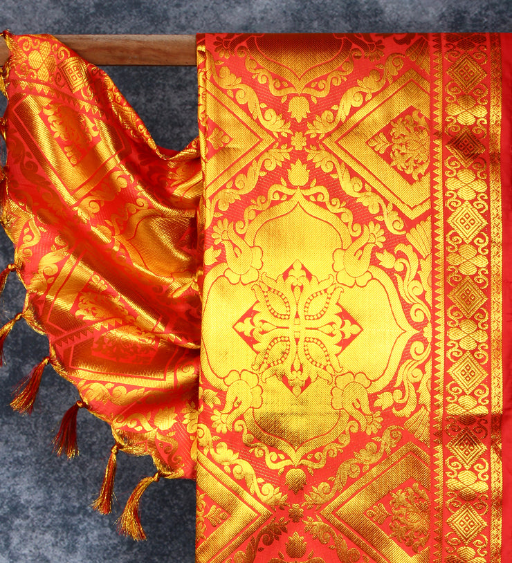 KUBERAN RED PONNADAI SHAWL