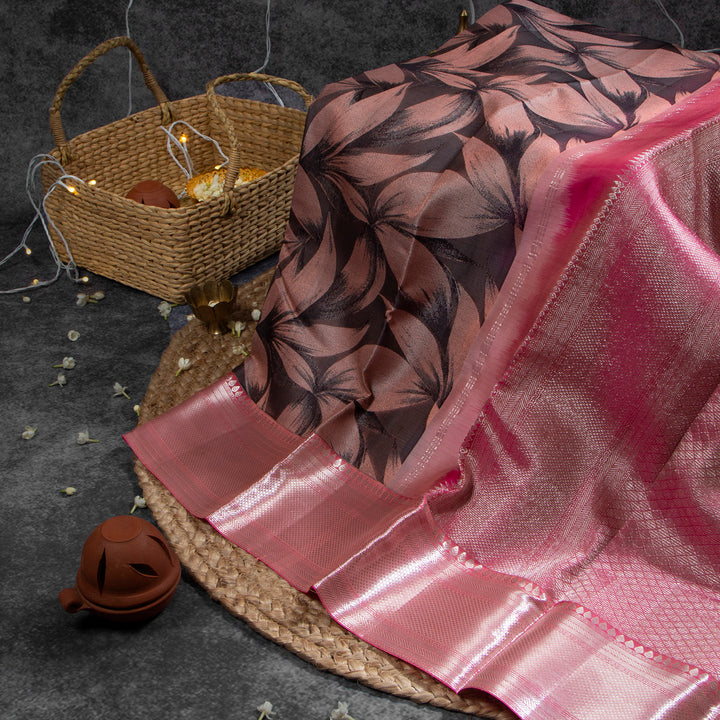 Kubern Coffee Bean With Purplish Red Kanchivaram Saree