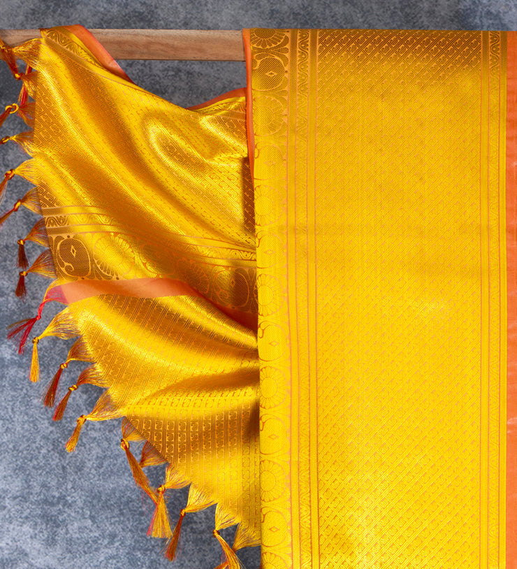 Kuberan Light Mustard Ponnadai Shawl