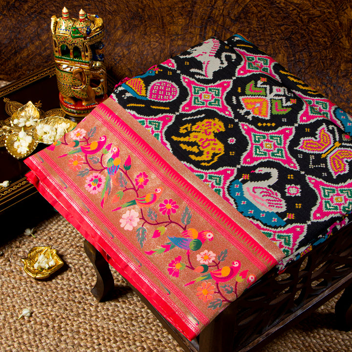 Kuberan Black Paithani Patola Saree